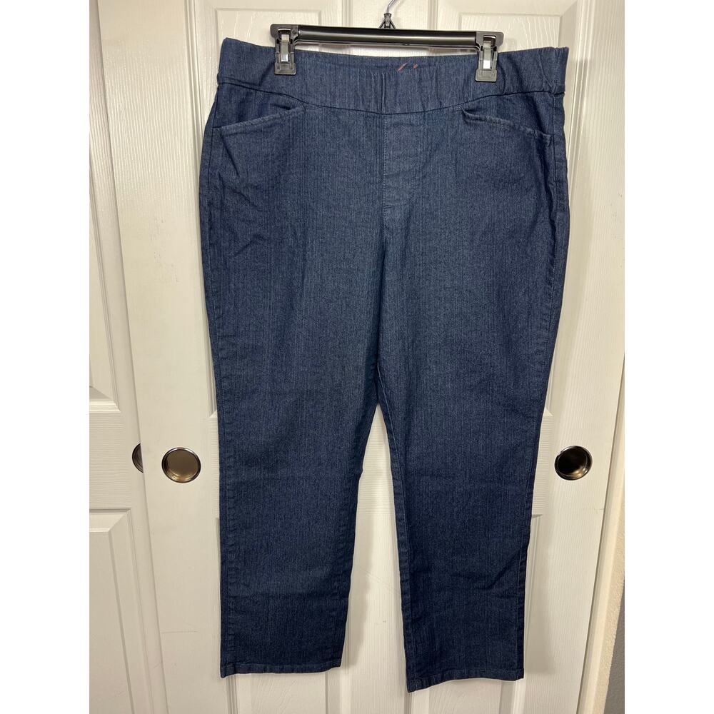 Chic Classic Collection Women's Pull-On Pant Easy Fit Straight Leg Stretch 14P